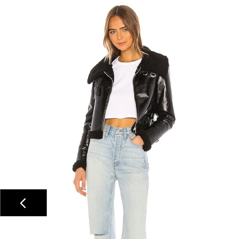 Superdown Black Kimberly Shearling Moto Jacket